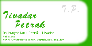 tivadar petrak business card